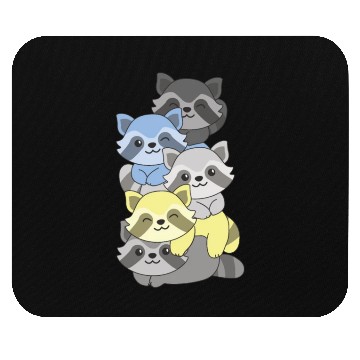 Discover Periboy Flag Pride Lgbtq Cute Raccoon Pile Mouse Pads