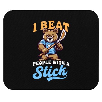 Discover Lacrosse Coach Beat People Stick Bear Mouse Pads