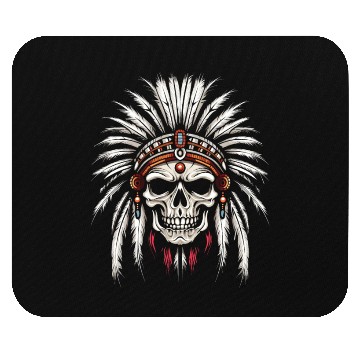 Discover Indigenous Native American Skull Skull Head Mouse Pads