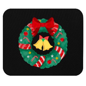Discover Christmas Wreath with Bells Mouse Pads