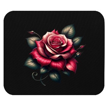 Discover Crimson Elegance: The Lustrous Red Rose Mouse Pads