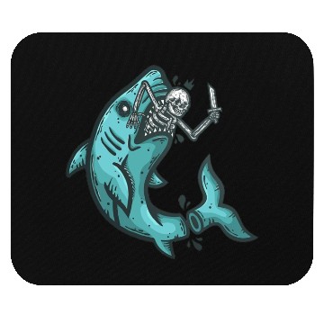 Discover shark skull Mouse Pads