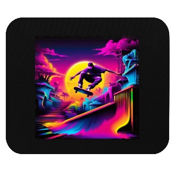 Discover AI Airbrushed Synthwave Skate Scene Mouse Pads