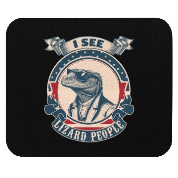Discover I see lizard people vintage Mouse Pads