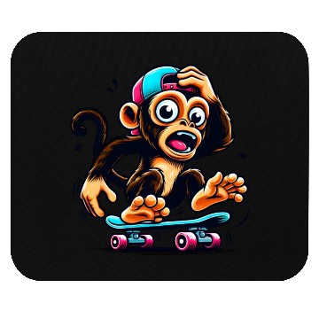 Discover Scared Monkey Skateboarding Mouse Pads