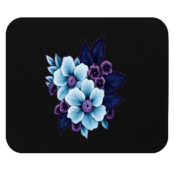 Discover Boho Vintage Blue and Purple Florals Mouse Pads