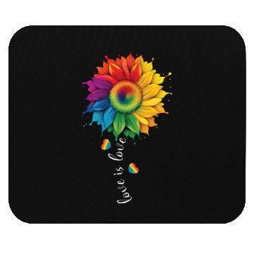 Discover Love Is Love LGBTQ Rainbow Sunflower Gay Pride Mouse Pads