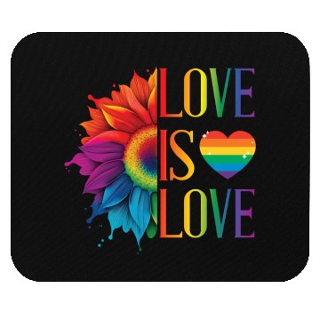 Discover Rainbow Sunflower Love Is Love LGBT Gay Pride Mouse Pads
