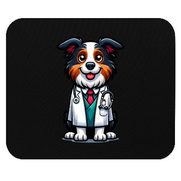Discover Border Collie as a Doctor, funny dog Mouse Pads