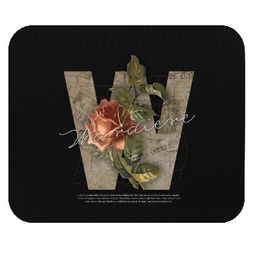 Discover Black Brown Vintage Rose Initial Mouse Pads