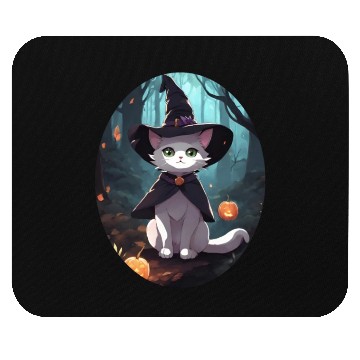 Discover Cute Witchy Cat: Perfect Design for Cat Lovers Mouse Pads