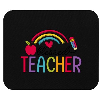 Discover Blessed Teacher Teaching Heart Rainbow Mouse Pads