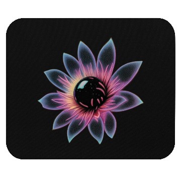 Discover Galactic Lotus Neon Design Mouse Pads