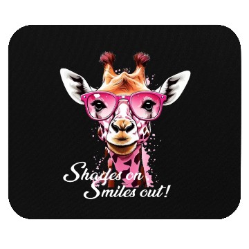 Discover A FUNNY GIRAFFE WITH PINK SUNGLASS Mouse Pads