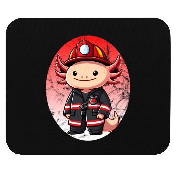 Discover Axolotl Firefighter Mouse Pads