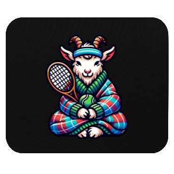 Discover Goat Tennis Player On Court Racket Match Design Mouse Pads