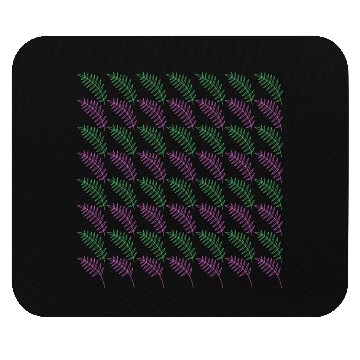 Discover Green Pink Exotic Leaves Pattern Mouse Pads