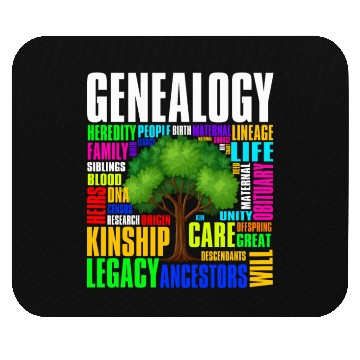 Discover Genealogy Word Cloud Family Ancestry Genealogist Mouse Pads