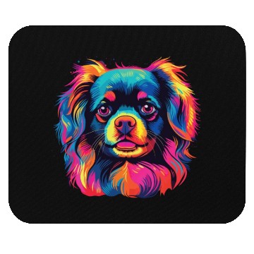 Discover Watercolor Colorful Tibetan Spaniel Mouse Pads