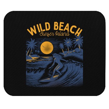 Discover Wild Beach Surfer Island Mouse Pads