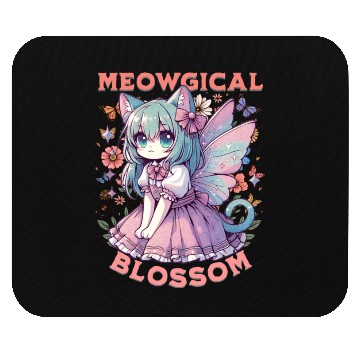 Discover Meowgical Blossom Enchanting Fairycore Cat Fantasy Mouse Pads