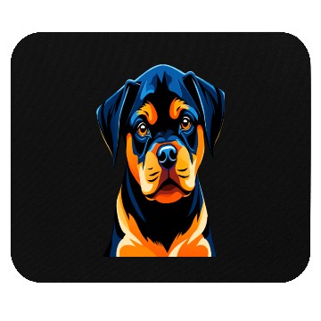Discover Cute Rottweiler Puppy's Illustration Mouse Pads