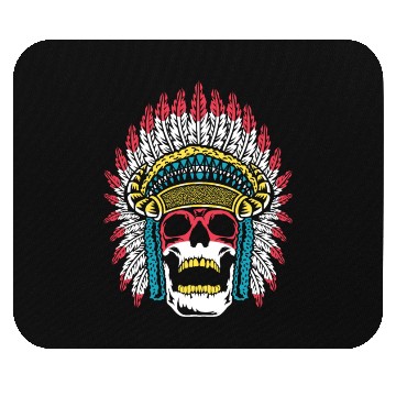 Discover Indigenous Native American Skull Skull Head Mouse Pads