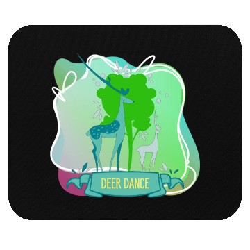 Discover Cute Cartoon Deer Dance At Forest Tree Mouse Pads