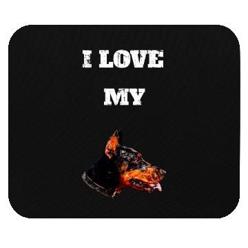 Discover I Love My Geometric Doberman Design Mouse Pads