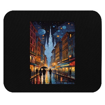 Discover street in the night Mouse Pads