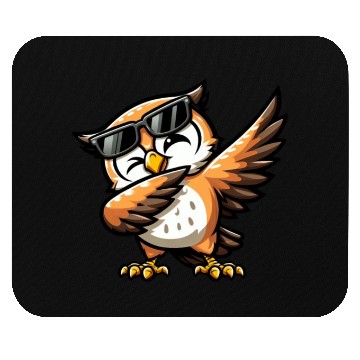 Discover Cute Owl Dabbing Comic Mouse Pads