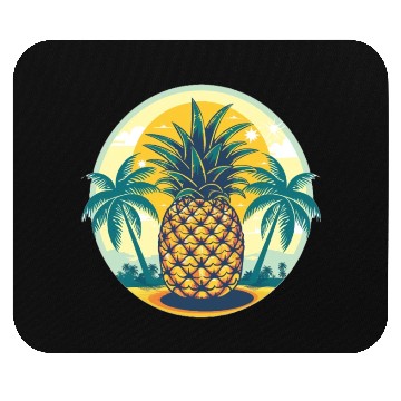 Discover Classic Pineapple and Palm Trees Mouse Pads