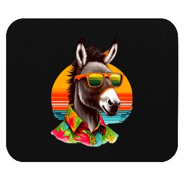 Discover Retro Sunset And Donkey In Color Mouse Pads