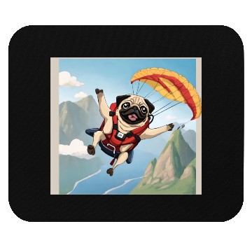 Discover A pug skydiving Mouse Pads