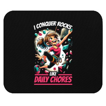 Discover Bouldering Girl Boulderer Rock Climbing Wall Mouse Pads