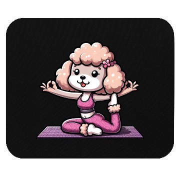 Discover Poodle Lady Yoga Workout & Meditation Mouse Pads