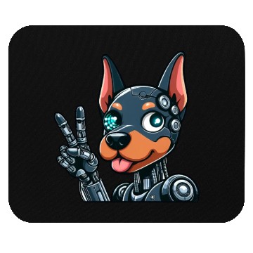 Discover Cyborg Doberman Robot Dog Futuristic Design Mouse Pads
