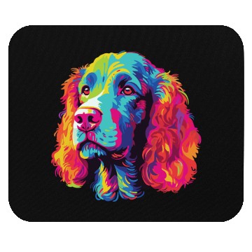 Discover Watercolor Colorful Irish Water Water Spaniel Mouse Pads