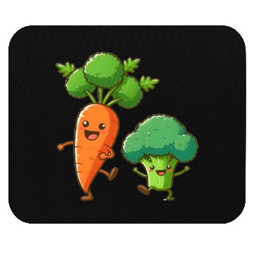 Discover Carrot Dancing with Broccoli Mouse Pads