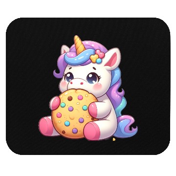 Discover Unicorn Enjoying a Cookie Mouse Pads