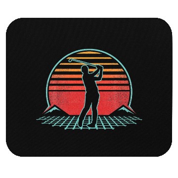 Discover Golf 70s 80s Golfer Player Mouse Pads