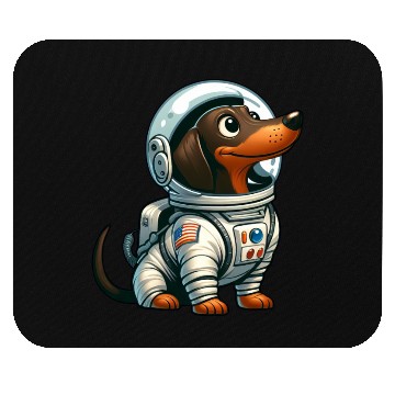 Discover Dachshund Astronaut in Space Adventure Mouse Pads