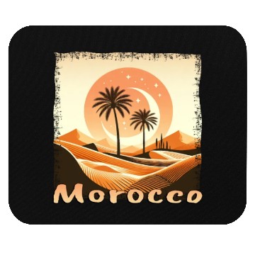 Discover Morocco Sahara Sunset with Palm Mouse Pads
