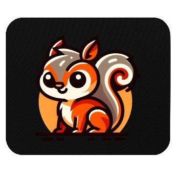 Discover Sweet Smiling Squirrel with big Eyes Mouse Pads