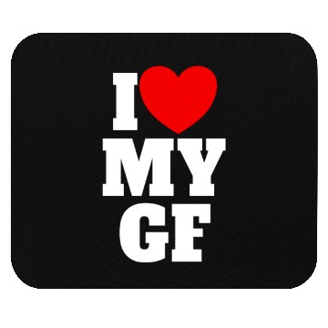 Discover I Love My GF Red Heart Matching Couple Girlfriend Mouse Pads