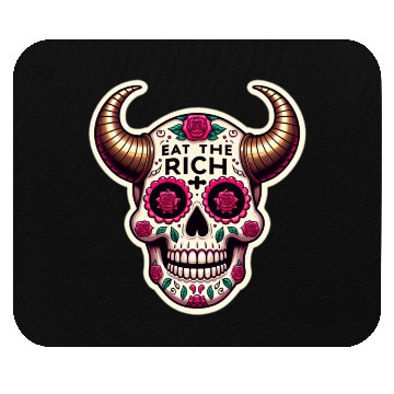 Discover Horned Sugar Skull, eat the rich skull Mouse Pads