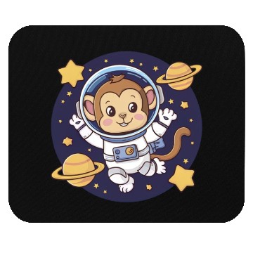 Discover cute monkey floating in space Mouse Pads