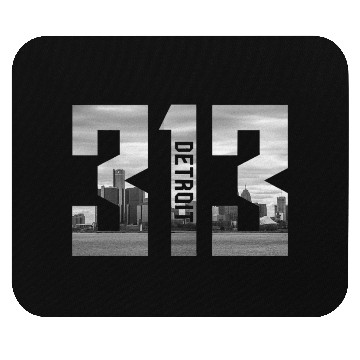Discover Detroit Michigan 313 Area Code Skyline Mouse Pads