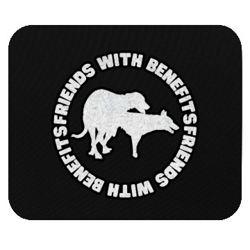 Discover Dog Friends With Benefits White Grunge Mouse Pads