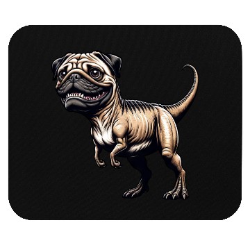 Discover T-Rex & Pug Hybrid Cartoon Fun Mouse Pads